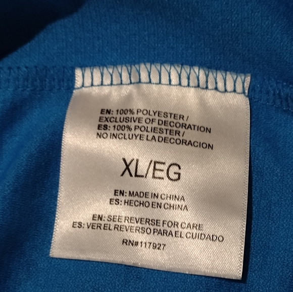 Men's Athletic shirt, turquoise, XL - Picture 3 of 5